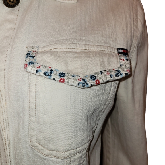 Tommy Jeans White Denim Jacket Size Large - Picture 2 of 11